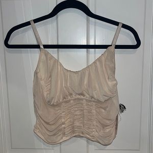 New with tags Mesh cream colored shirt